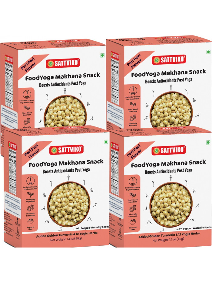 Peri Peri FoodYoga Makhana Snack Pack of 4, Rich in Antioxidant