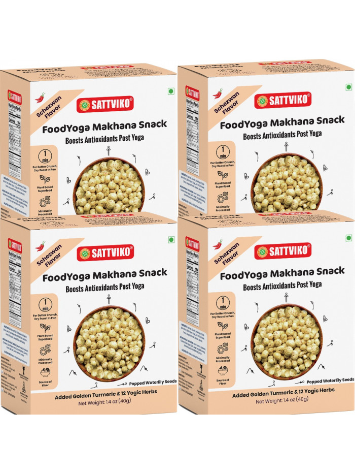 Schezwan FoodYoga Makhana Snack Pack of 4, Rich in...