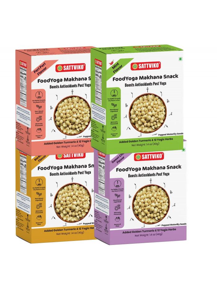 FoodYoga Makhana Variety Pack, 4 Flavors, Rich in ...